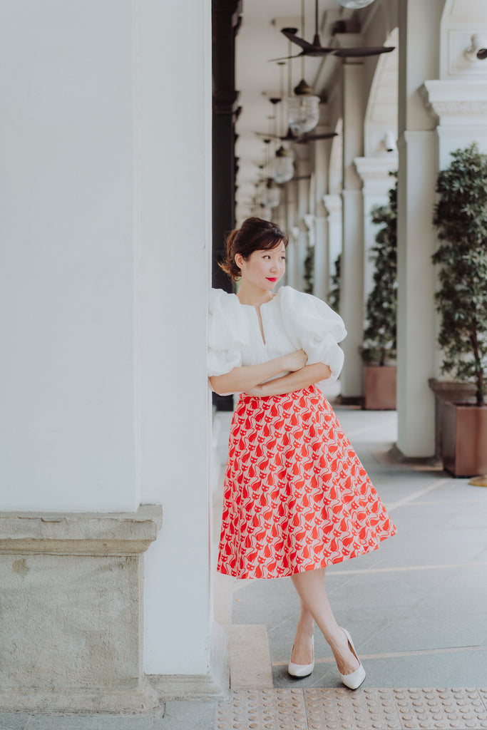 Audrey Swing Skirt In Cats