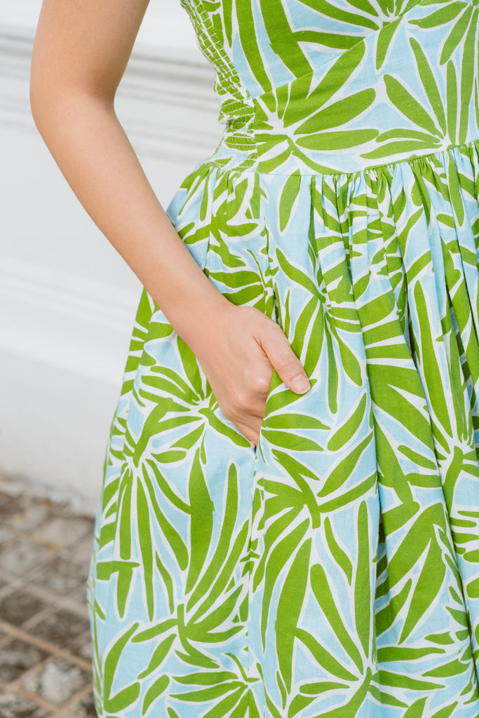 Rita Swing Dress in Peaceful Sunday Linen (Pre-Order)