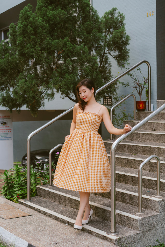 Mimi Swing Dress in Smores Gingham