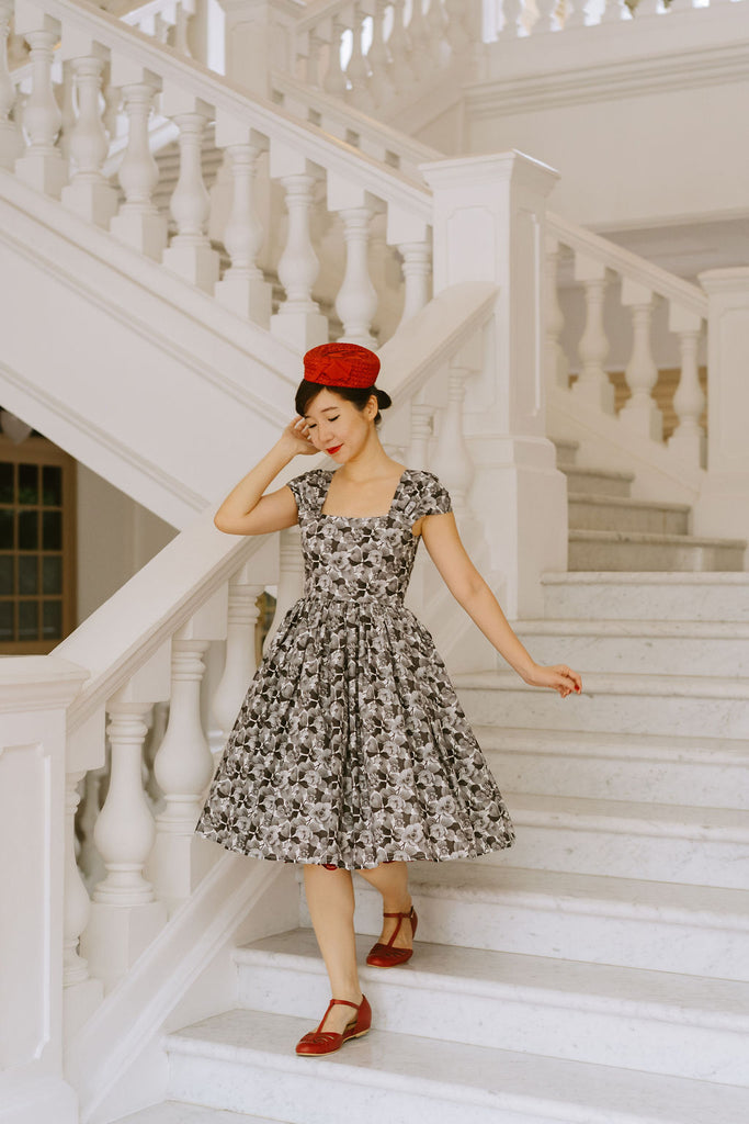 Harmon Swing Dress in Liberty London's Mono Rosea