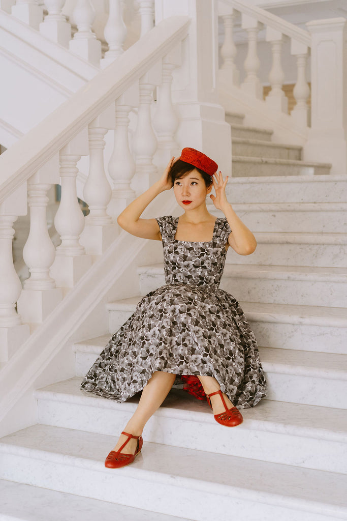 Harmon Swing Dress in Liberty London's Mono Rosea