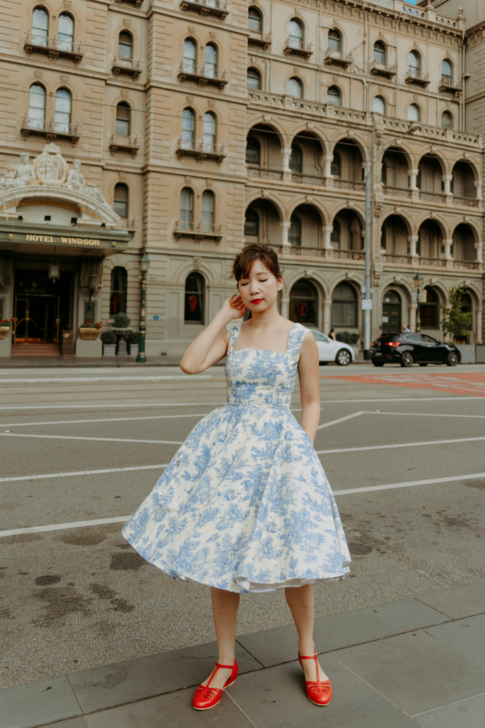 Florence Swing Dress in Toile du Jouy