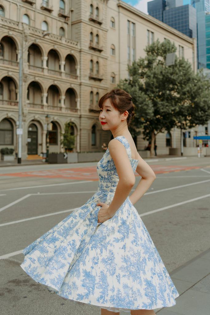 Florence Swing Dress in Toile du Jouy