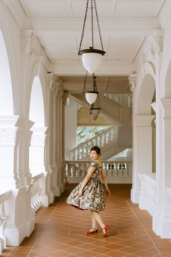 Harmon Swing Dress in Liberty London's Rosea