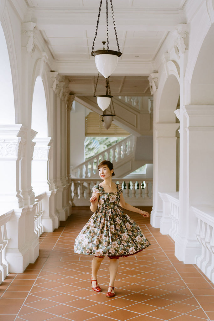 Harmon Swing Dress in Liberty London's Rosea