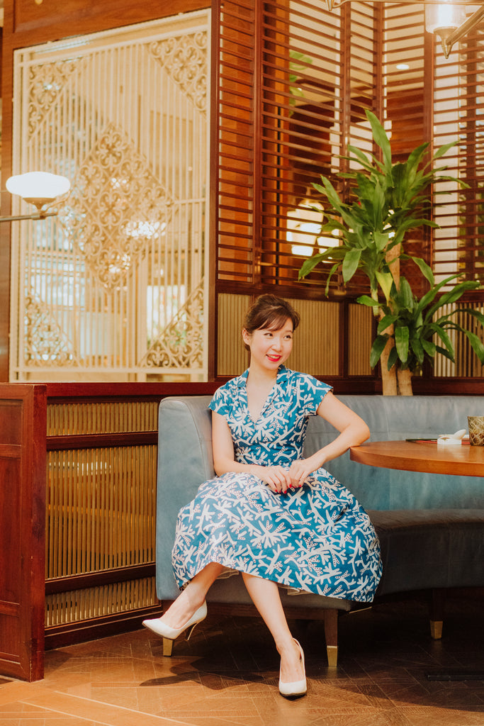 Penny Swing Dress in Blue Coral