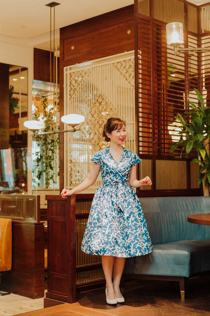 Penny Swing Dress in Blue Coral
