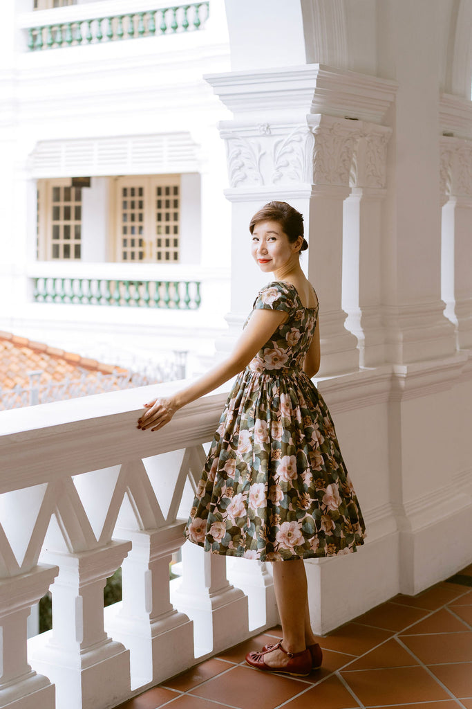 Harmon Swing Dress in Liberty London's Rosea