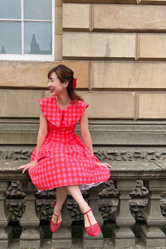 Alauna Swing Dress in Valentine Gingham