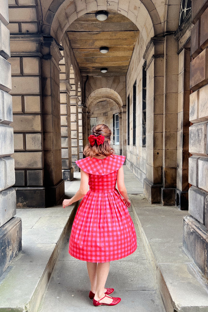 Alauna Swing Dress in Valentine Gingham