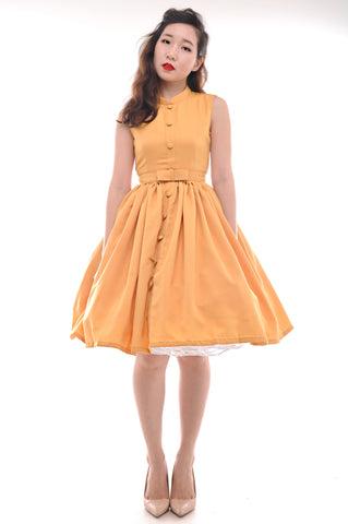 Peggy O Dress in Mustard