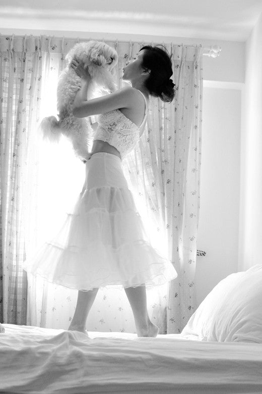 White Tulle Slip