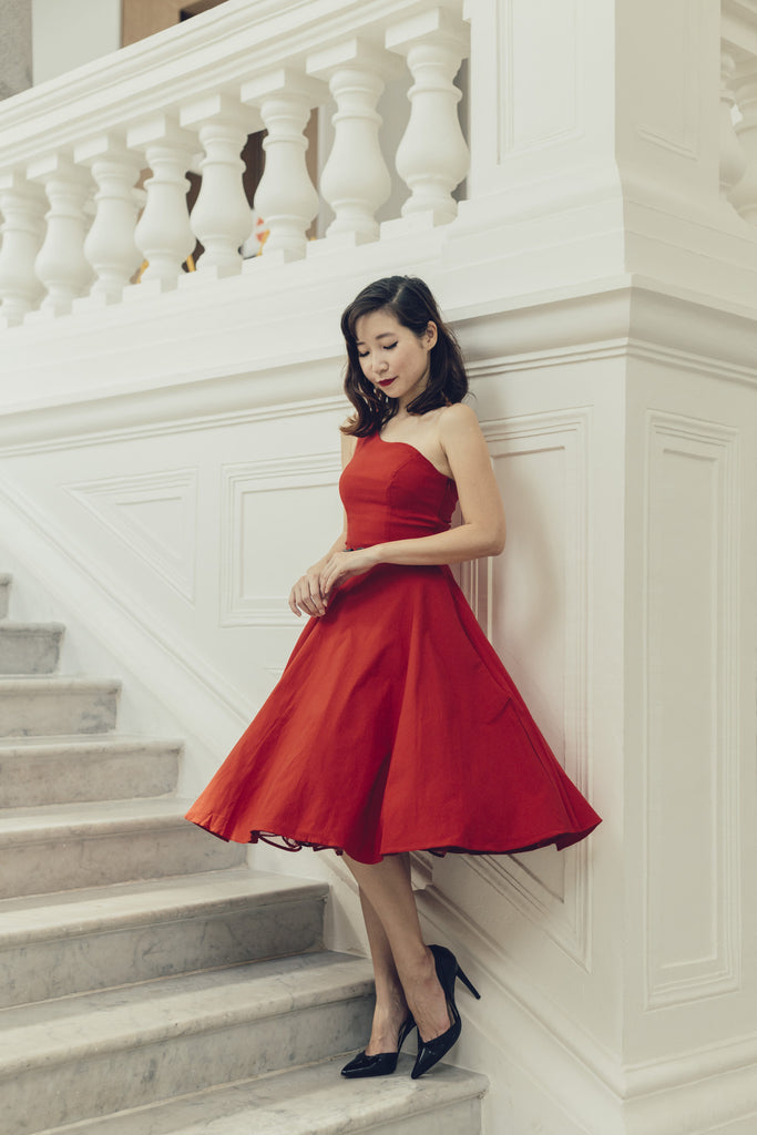 Margaret Toga Dress In Red