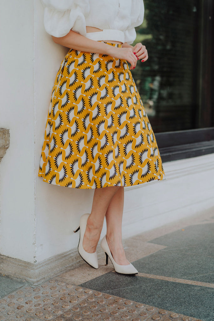 Audrey Swing Skirt In Crane