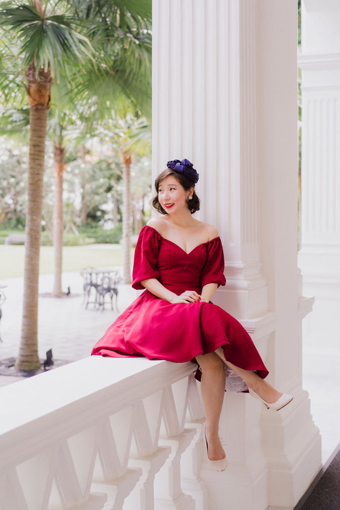 Bridgitte Puff Sleeve Dress in Red