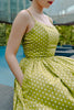 Hana Swing Dress in Green Tea Polka