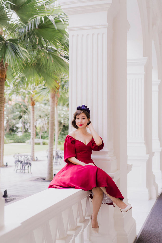 Bridgitte Puff Sleeve Dress in Red