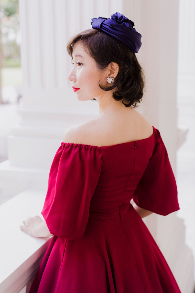 Bridgitte Puff Sleeve Dress in Red