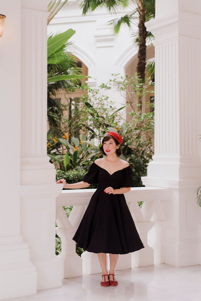 Bridgitte Puff Sleeve Dress in Black