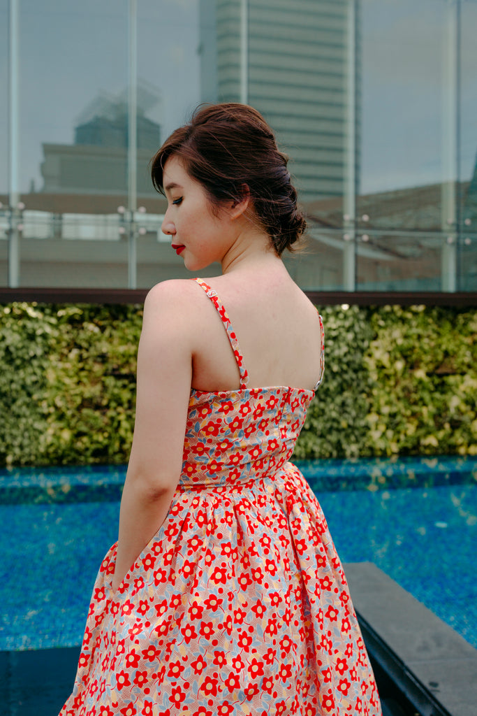 Hana Swing Dress in Retro Floral