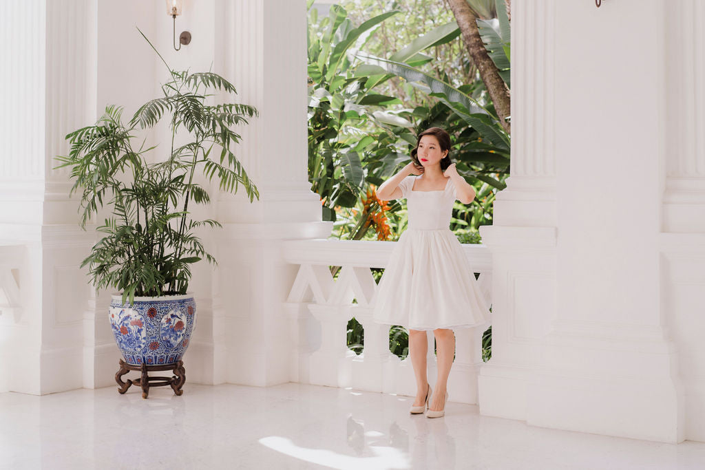 Peggy O Dress in Cream