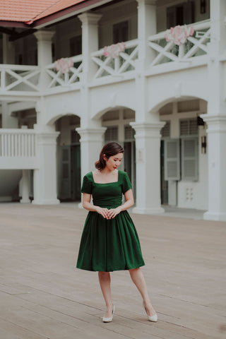Audrey Swing Skirt In Emerald