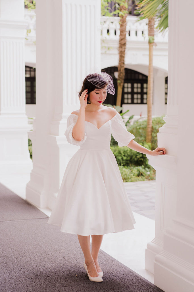Bridgitte Puff Sleeve Dress in Cream