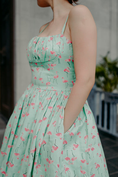 Summer Seafoam Flamingo Dress Shopbluebelle Summer Seafoam Flamingo Dress Shopbluebelle