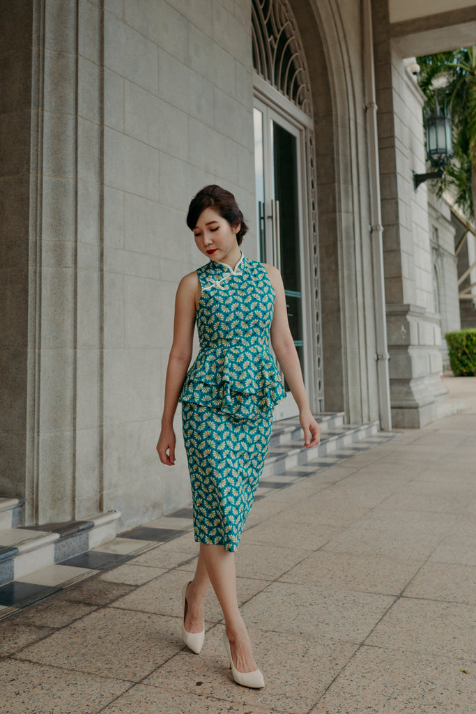Yu Yan 2 Piece Cheongsam in Peacock