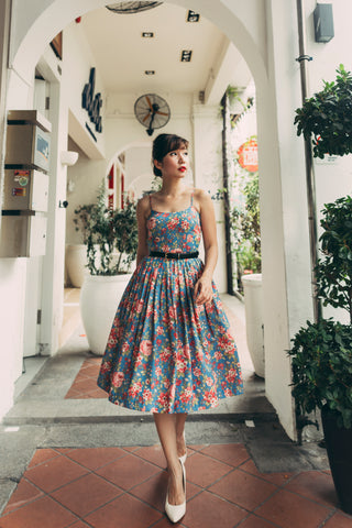 Peggy O Dress in Navy