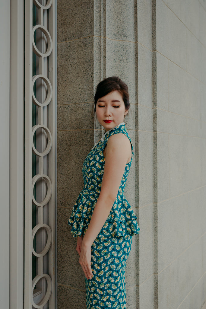 Yu Yan 2 Piece Cheongsam in Peacock