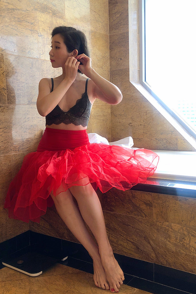 Red Tulle Slip