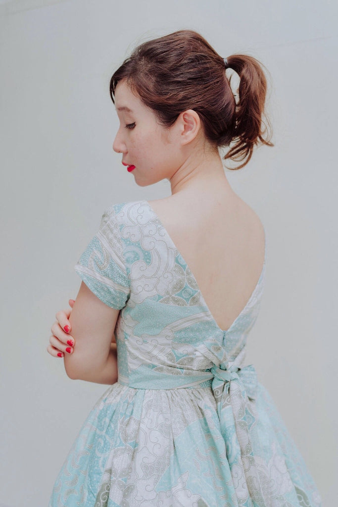 Lulu Belle Dress in Blue Batik