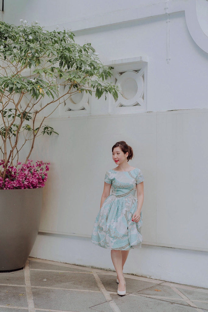 Lulu Belle Dress in Blue Batik