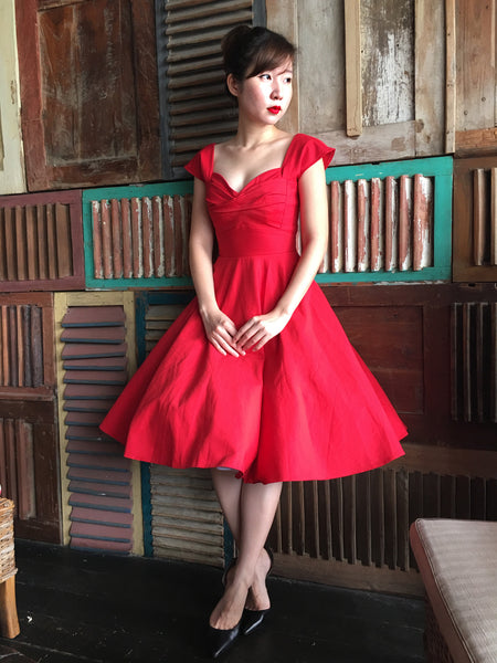 Lou Swing Dress In Red – Shopbluebelle