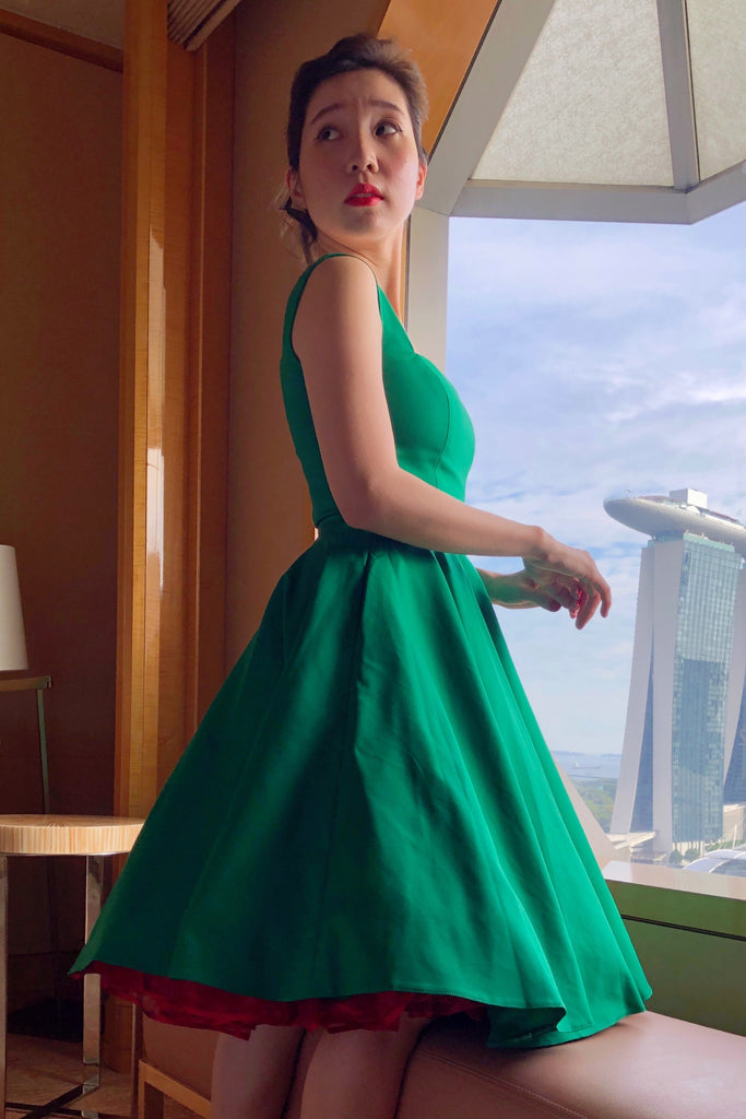 Florence Swing Dress in Kelly Green