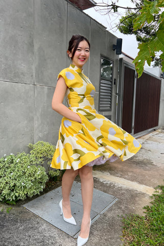 Kooi Lian Swing Dress in Lapis Floral