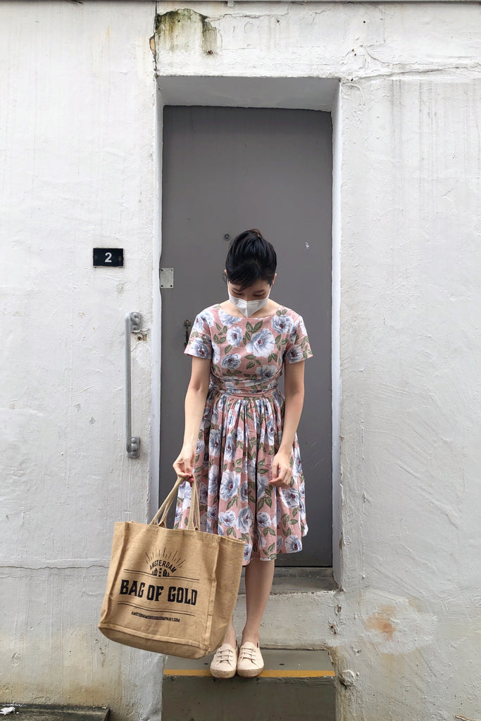 Tweedle Swing Dress in Blush Floral