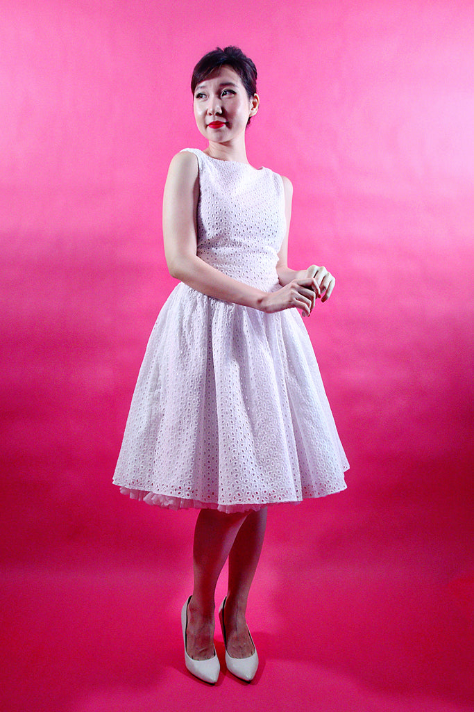 Ivory Eyelet Tea Dress