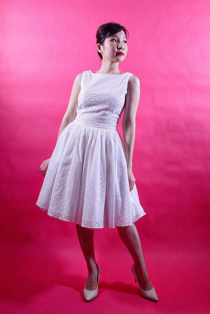 Ivory Eyelet Tea Dress