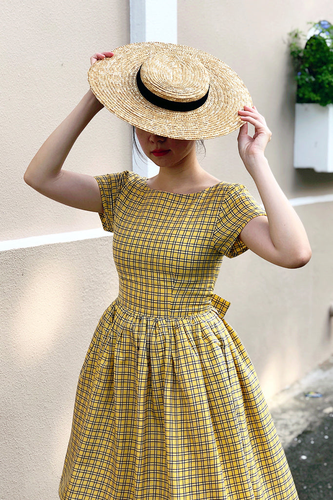 Lulu Belle Dress in Yellow Gingham