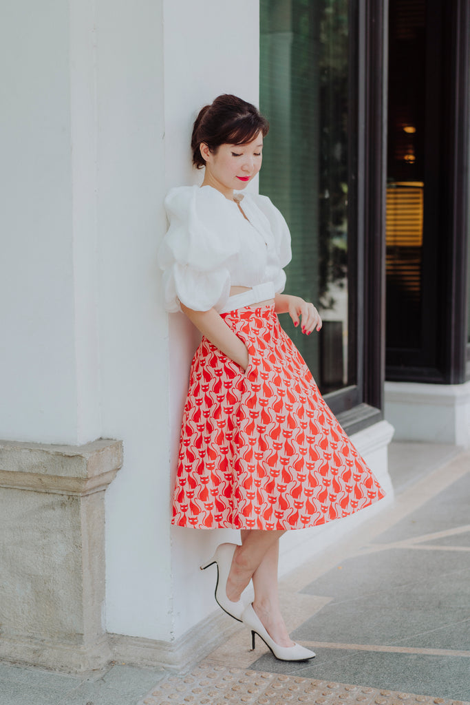 Audrey Swing Skirt In Cats