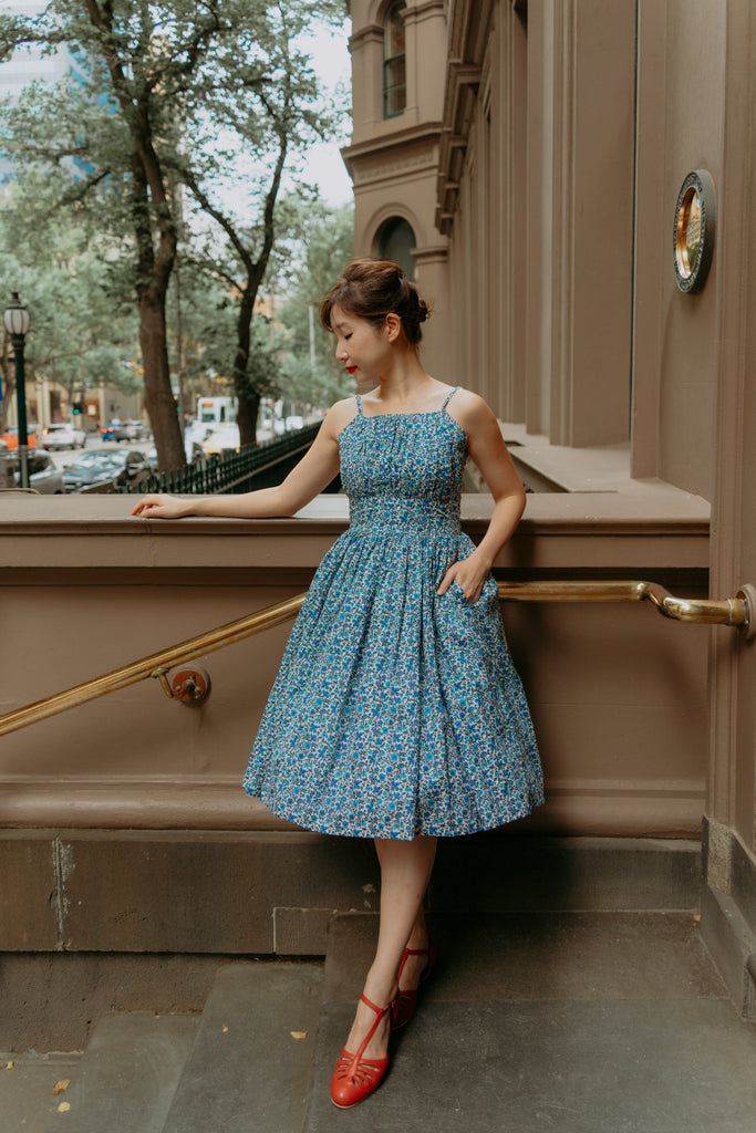 Winnie Swing Dress in Liberty London’s Blue Floral (Pre-Order)