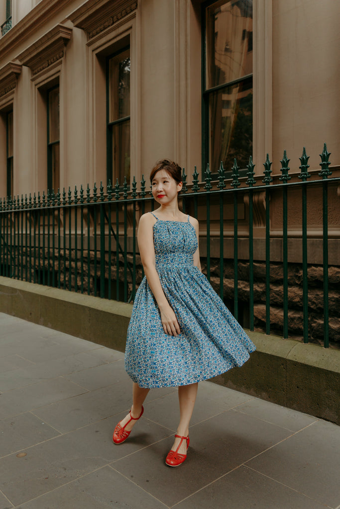 Winnie Swing Dress in Liberty London’s Blue Floral (Pre-Order)