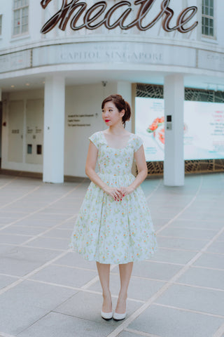 Harmon Swing Dress in Teal Conservatory