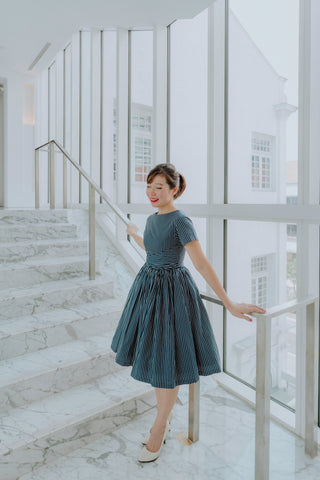 Harmon Swing Dress in Teal Conservatory