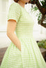 Esther Swing Dress in Green Gingham
