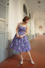 French Purple Floral Summer Swing Dress