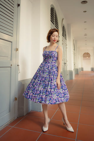 Summer Swing Dress in Navy Stripes