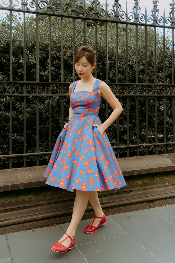 Florence Swing Dress in Vintage Camellia